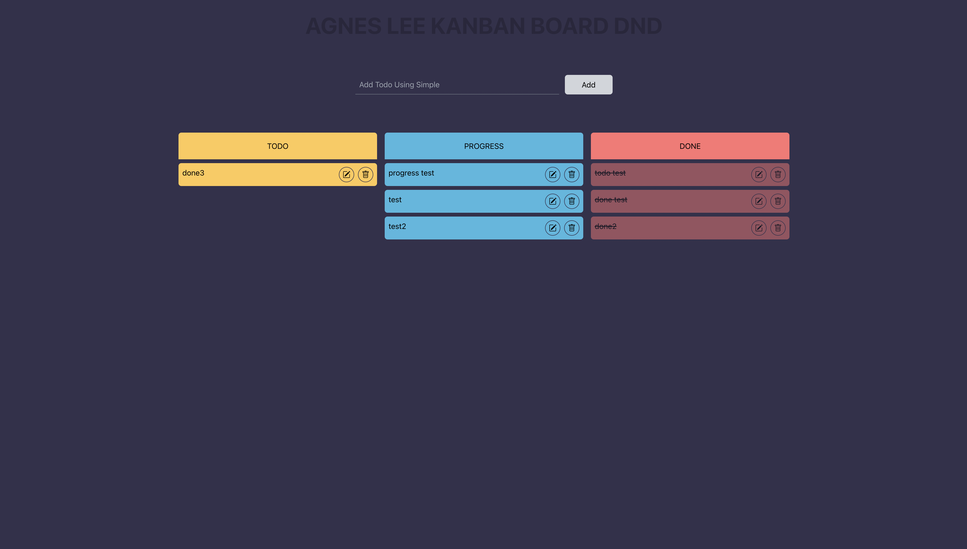 Kanban board